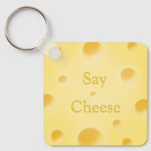 Porte-clés "Dis Fromage" Fromage jaune mignon sur mesure