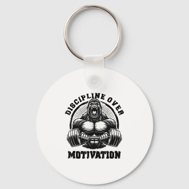 Porte-clés Discipline Over Motivation Weightlift Gym Quotes G (Recto)