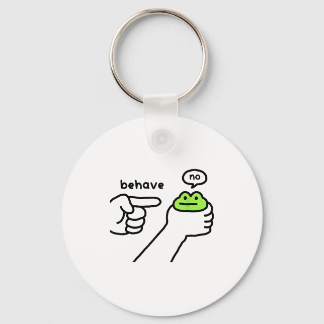 Porte-clés Dishonest Frog Funny Frog Meme Behave No Cartoon D (Recto)