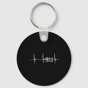 Porte-clés Dispatcher 911 Drapeau Usa Vintage Battement De Co