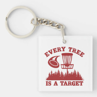 Porte-clés Disque Golf Funny Chaque arbre est une cible