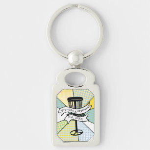 Porte-clés Disque Golf Personnalisé Couple Date Établie
