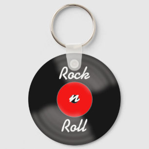 Porte-clés disque vinyle Rock Roll Rouge