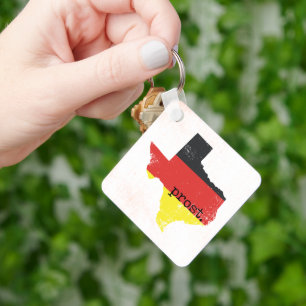 Porte-clés Distressed Texas German Flag Prost Keychain