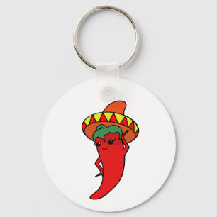 Porte-clés Diva Piment Rouge Chaud Sombrerob Mexicain