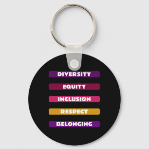 Porte-clés Diversité Équité Inclusion Respect Appartenance Pa