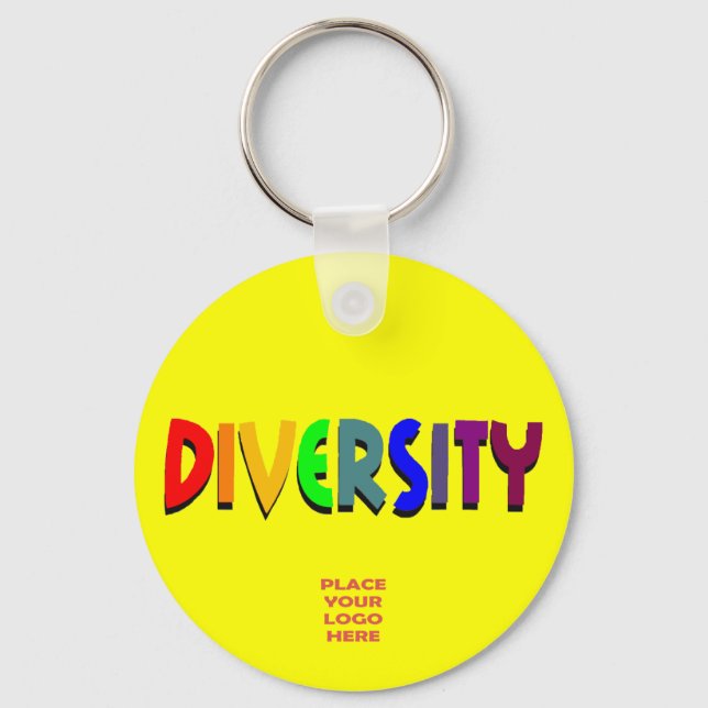 Porte-clés Diversité Porte - clé Jaune Personnalisé (Recto)
