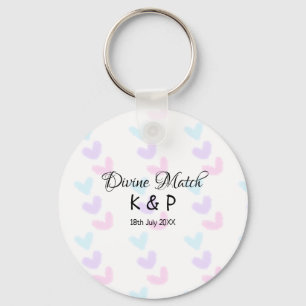Porte-clés Divine match ajouter nom de couple lettre motif co