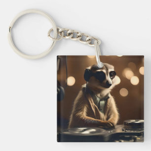 Porte-clés DJ Meerkat : Tracks de rotation dans la Savanna,