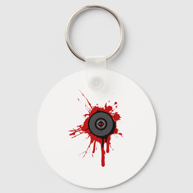 Porte-clés DJ Platter Splatter - Disque Jockey Tourne-disque  (Recto)