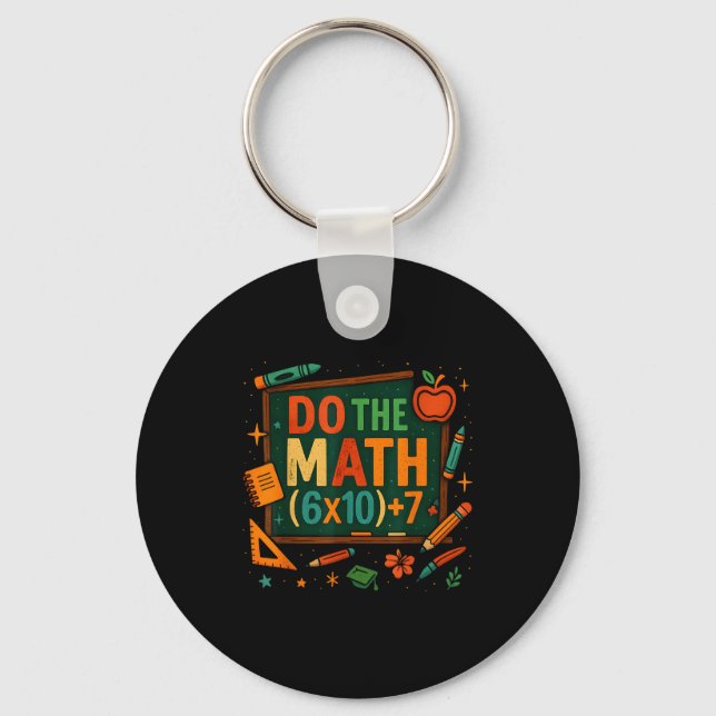 Porte-clés Do The Math 67 Funny Equation Chalkboard School Ar (Recto)