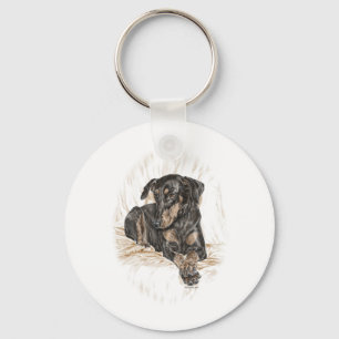 Porte-clés Doberman Chien oreilles naturelles