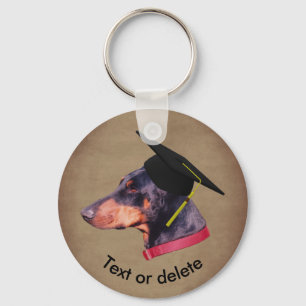 Porte-clés Doberman Le Diplômé Chien Drôle Personnalisé