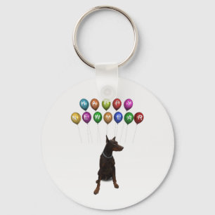 Porte-clés Doberman Pinscher souhaite Bonne Année 2016
