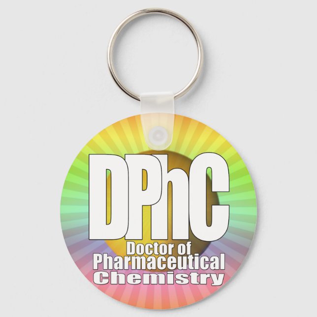 Porte-clés Docteur de LOGO de DPhC de chimie pharmaceutique (Recto)