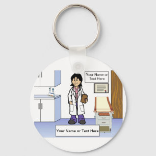 Porte-clés Docteur - Dessin féminin par PrintedPerfection.com