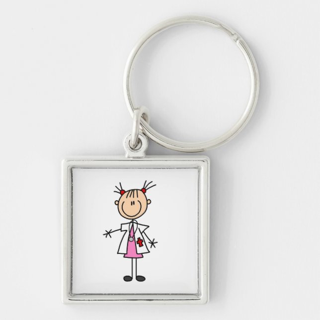 Porte-clés Docteur féminin Stick Figure (Devant)