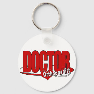 PORTE-CLÉS DOCTEUR ROUGE DE LOGO D'ORTHOPÉDISTE GRAND