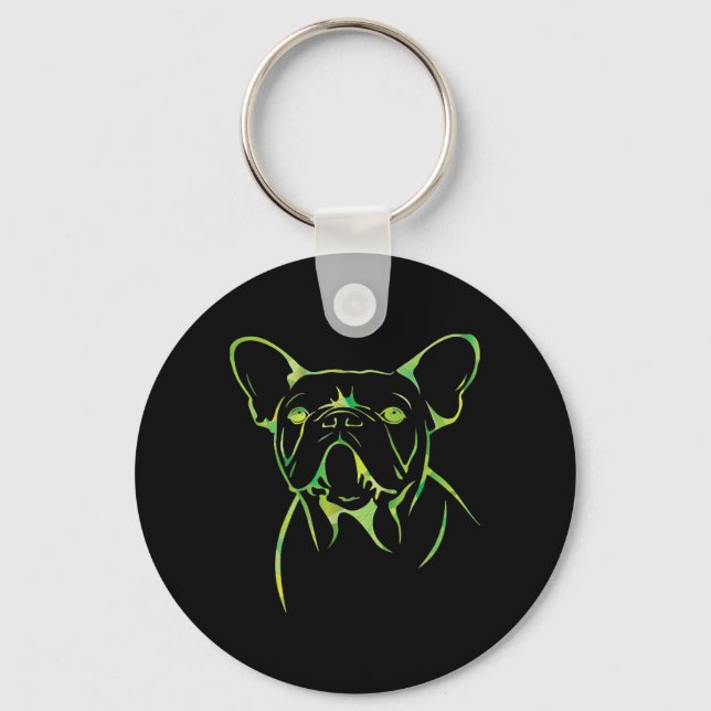 Porte-clés Dog | Cute Coldly French Bulldog (Recto)