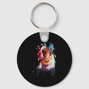 Porte-clés Dog   French Bulldog Hand Drawing Art