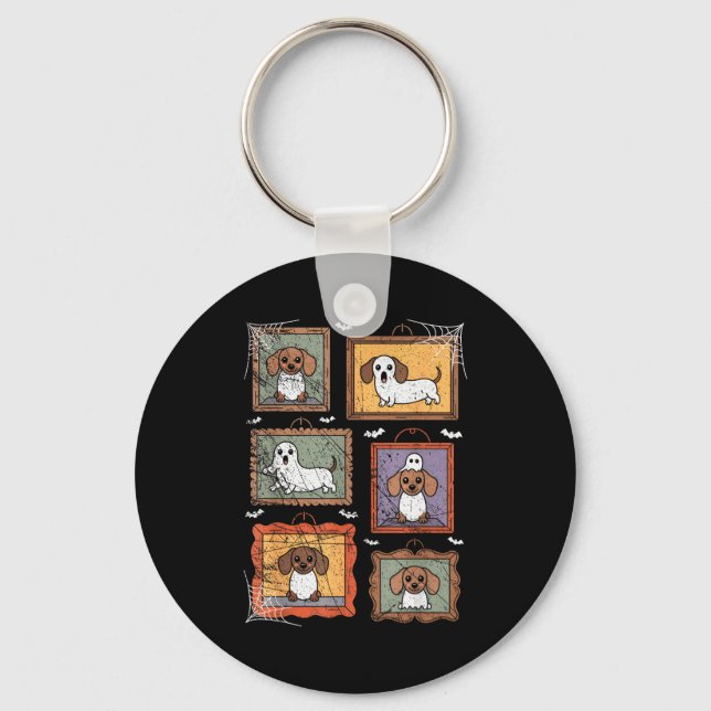 Porte-clés Dog In Ghost Costume Funny Halloween Puppy Lover  (Recto)