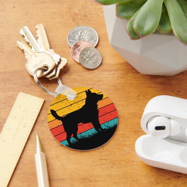 Porte-clés Dog Silhouette at Sunset (Bureau)