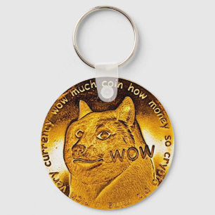 Porte-clés Dogecoin d'or