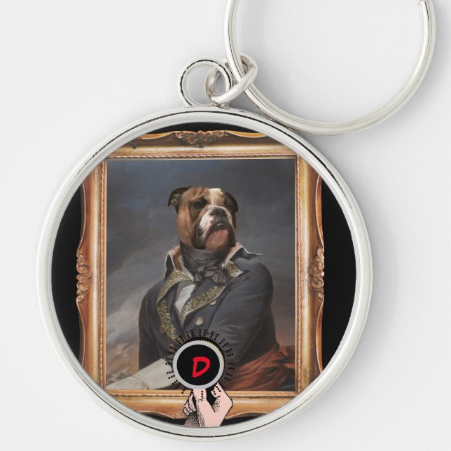 Porte-clés Dogecoin drôle habillé de peinture de chien (Devant)