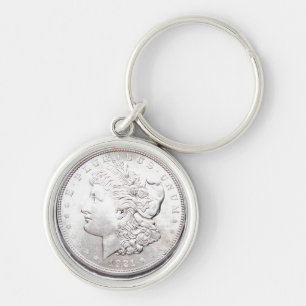 PORTE-CLÉS DOLLAR EN ARGENT DE MORGAN