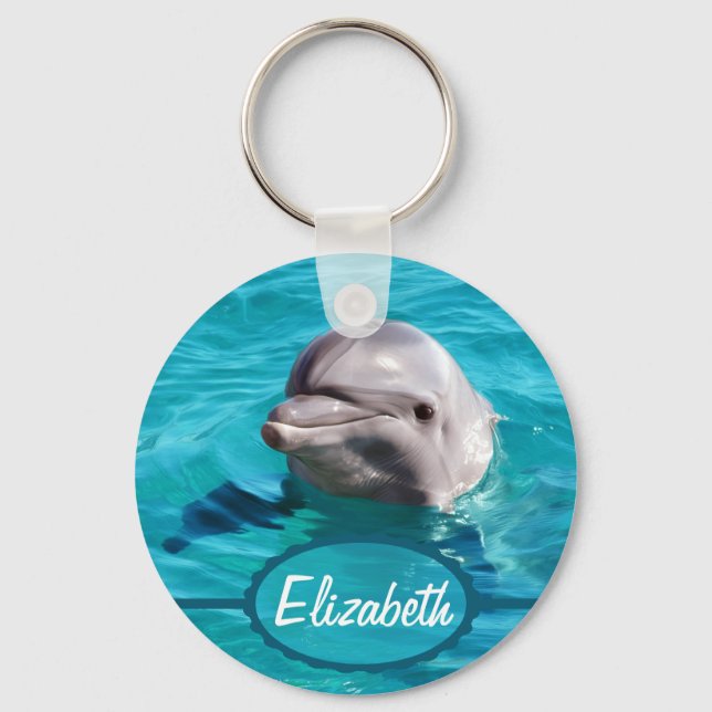 Porte-clés Dolphin dans Blue Water Photo (Recto)