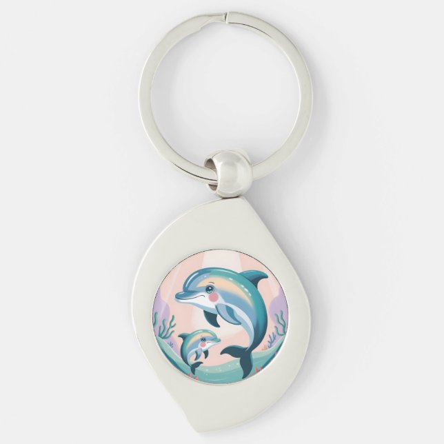 Porte-clés Dolphin Mom and Baby (Devant)