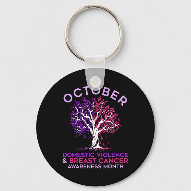 Porte-clés Domestic Violence And Breast Cancer Awareness Mont (Recto)