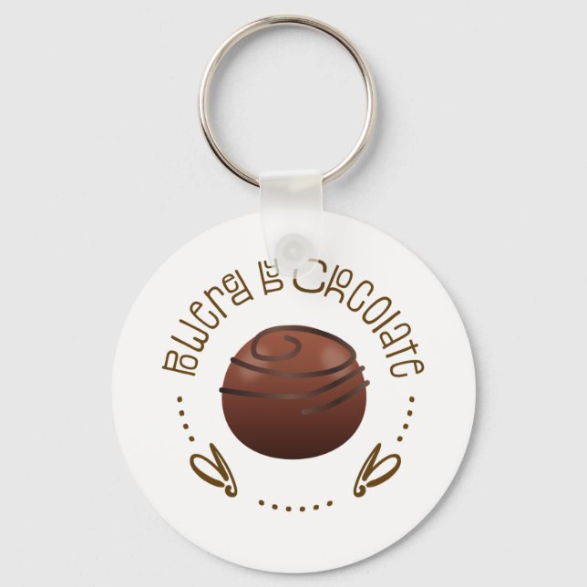 Porte-clés Don Chocolat Lover, Drôle Chocoholic Sayings (Recto)