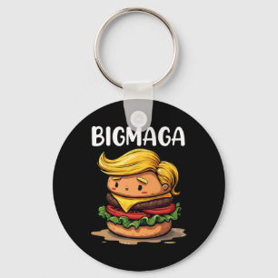 Porte-clés Donald Trump drôle qui fait un hamburger de frites