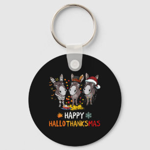 Porte-clés Donkey Happy Hallothanksmas Halloween Thanksgiving