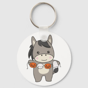Porte-clés Donkey Happy Halloween Citrouille Chat Costume Key