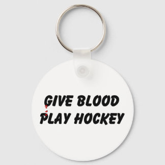 Porte-clés Donnez du sang de jouer Hockey