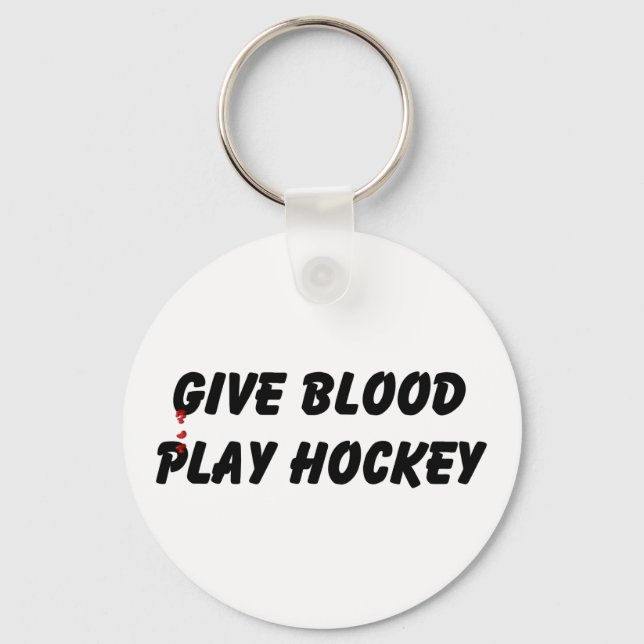 Porte-clés Donnez du sang de jouer Hockey (Recto)