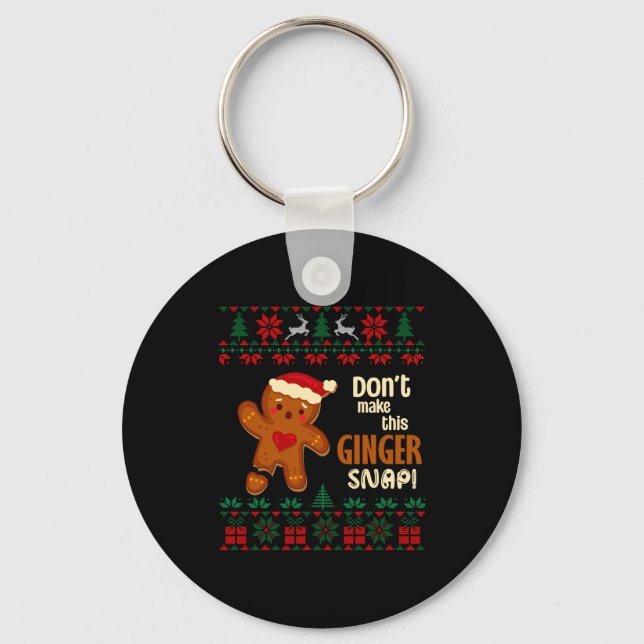 Porte-clés Don't Make This Ginger Snap Redhead Ugly Christmas (Recto)