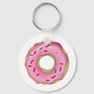 Porte-clés Donut jaune avec glaçage et arrosage