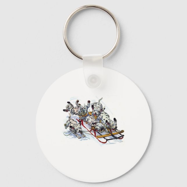 Porte-clés Dormir les petits dalmatiens (Recto)