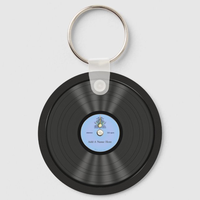 Porte-clés Dossier de vinyle Bluegrass personnalisé (Recto)