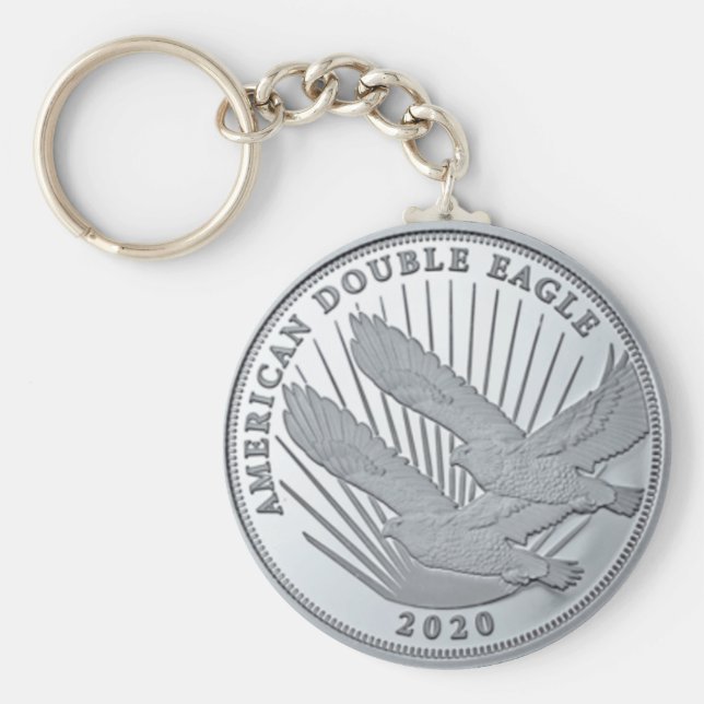 PORTE-CLÉS DOUBLE AIGLE EN ARGENT (Devant)