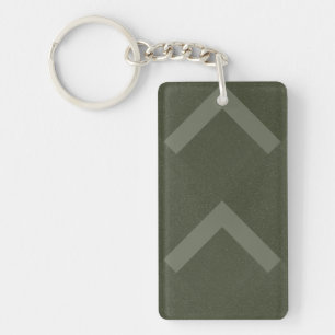 Porte-clés double Chevron vert mousse – Personnali