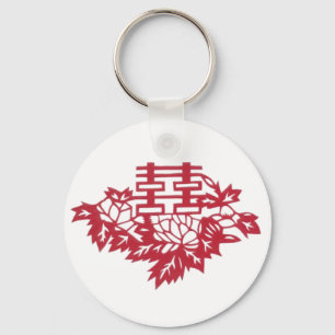 Porte-clés Doubles fleurs de bonheur