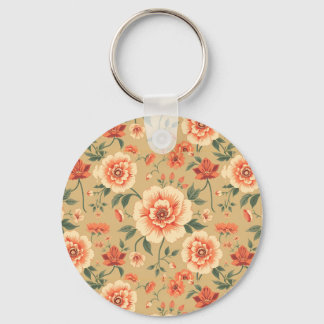 Porte-clés douce majestueuse rose pâle motif vintage