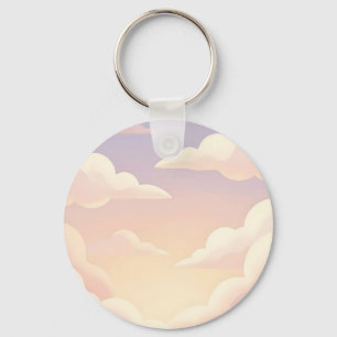 Porte-clés Douce Rêve de Nuages Pastel Rose Lavande Ciel