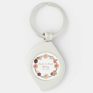 Porte-clés Douceurs tendance Boulangerie Aquarelle Floral Bus