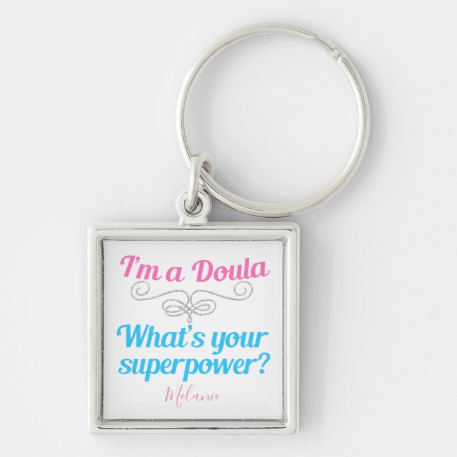 Porte-clés Doula Superhero sur mesure (Devant)