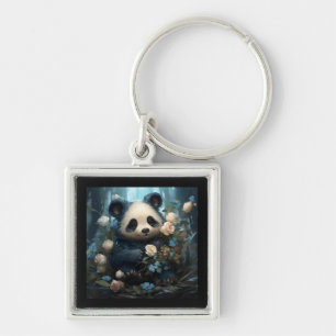 Porte-clés Doux Ours De Panda Chez Les Roses De La Jungle